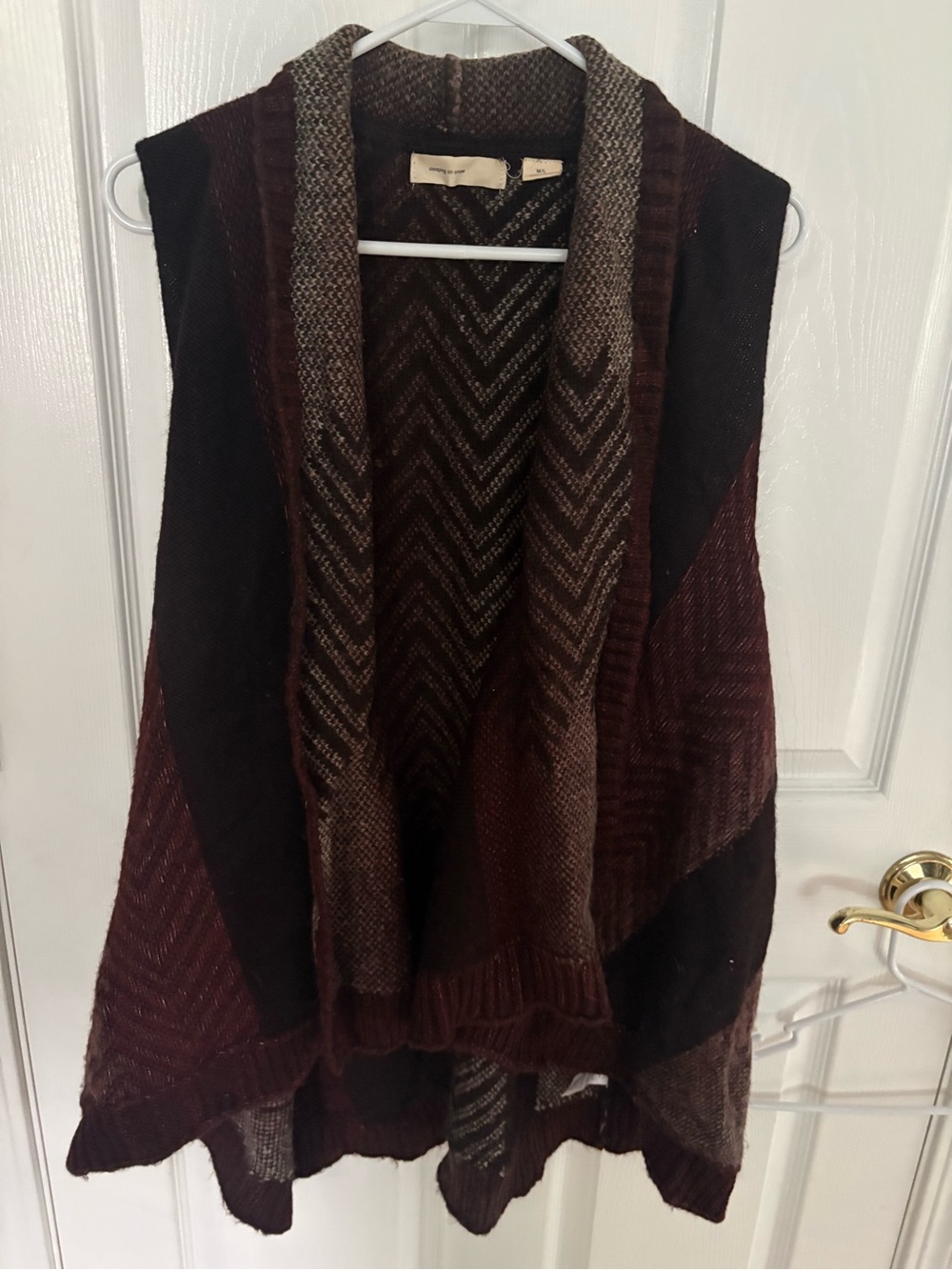 Women's Open-Front Brown Knit Vest Sweater - from Anthropologie - M/L